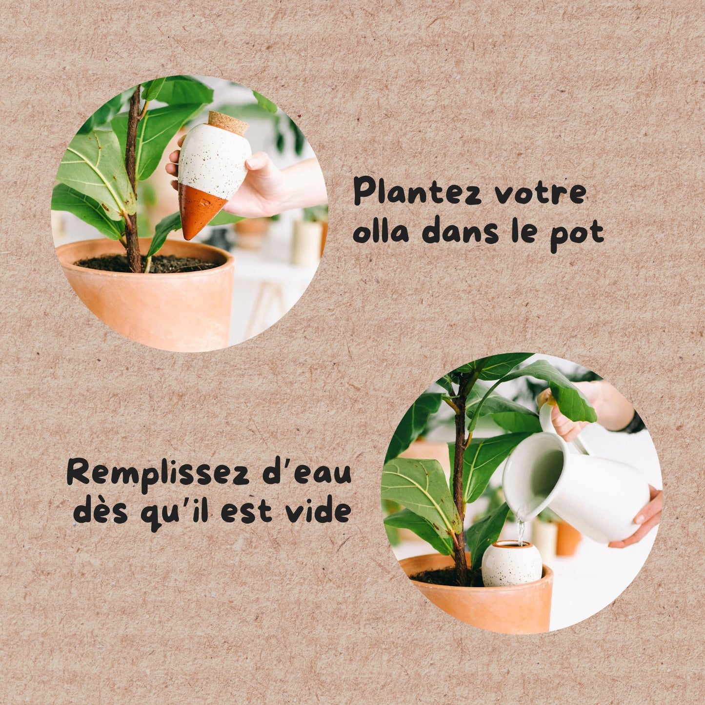 Olla terre cuite - Léopard