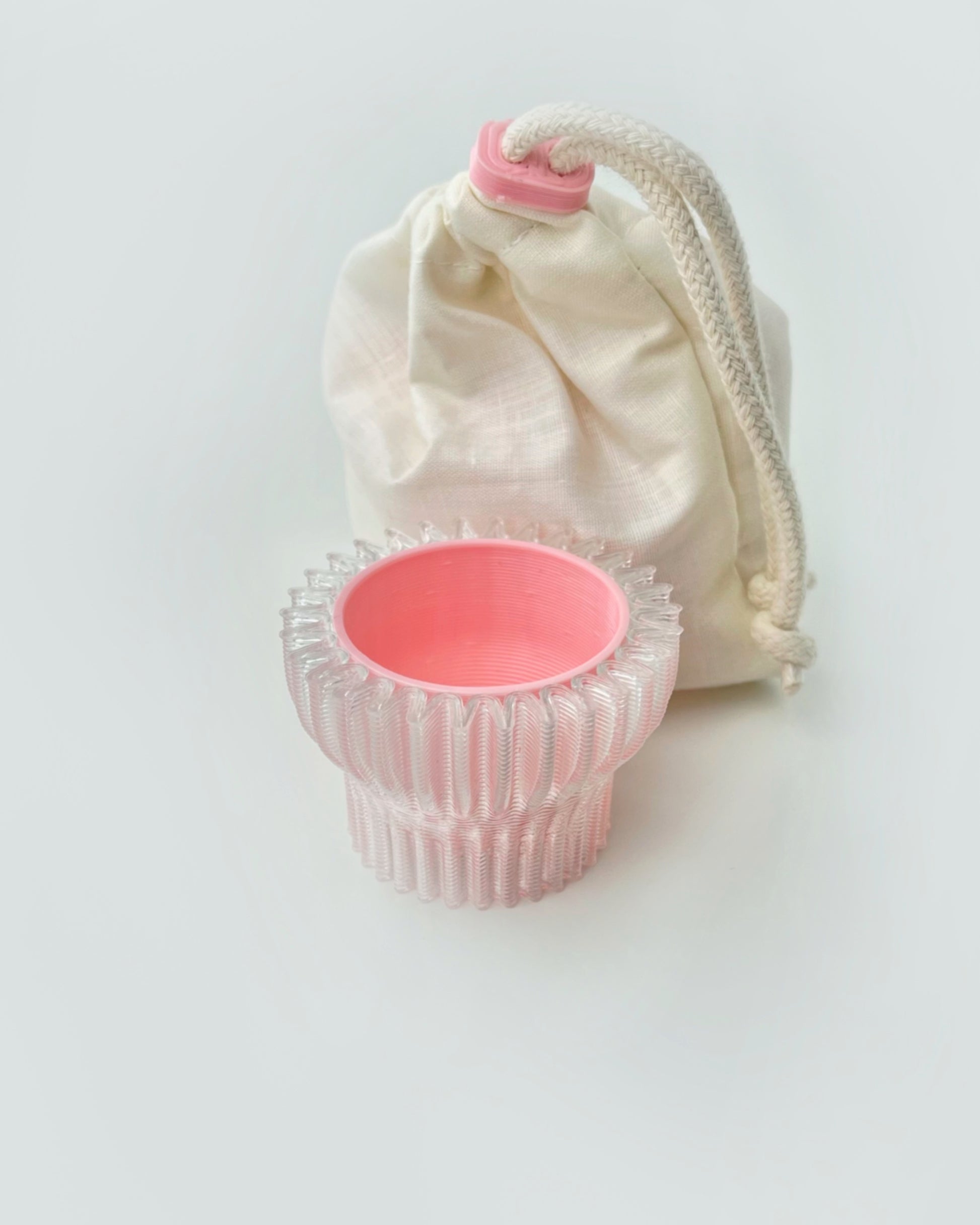Bougeoir Double Plusieurs couleurs Plastique Recyclé chauffe plat rose avec sac coton fourni